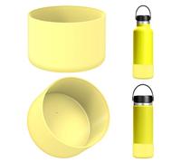 Linkidea Copri Bottiglia d'Acqua Compatibile con Hydro Flask Bocca Standard 12 oz/14 oz/16 oz/18 oz/20 oz/21 oz/24 oz, Protezione del Coperchio del Fondo della Bottiglia in Silicone (Ananas)