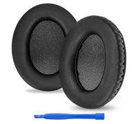 Linkidea Cuscinetti auricolari di ricambio per cuffie HyperX Cloud II/Cloud III/Mix/Alpha/Cloud Flight/Stinger 2, (pelle proteica/nero)