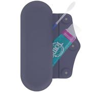 Linkidea Custodia da viaggio manuale per spazzolino da denti e dentifricio, in silicone, con chiusura magnetica, custodia protettiva compatibile con Colgate ExtraClean, Oral-B CrossAction (viola)