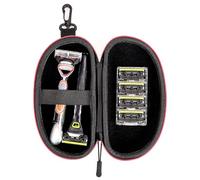 Linkidea Custodia da viaggio per rasoio, porta rasoio rigido e organizer, custodia portatile compatibile con Gillette Fusion 5, ProGlide, Mach 3, Sensor 3, Dorco Pace 6 Pro (Nero)