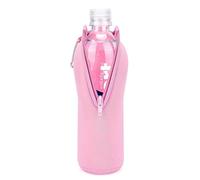 Linkidea - Custodia monouso per borraccia compatibile con Smartwater da 475/575 ml, Evian da 475 ml, custodia isolante in neoprene con cerniera bloccabile(1 confezione/Rosa)