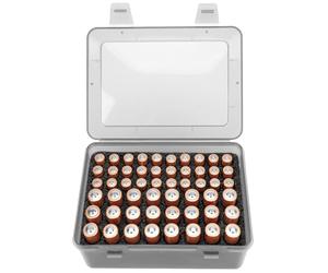 Linkidea Custodia organizer per batterie contiene 24 batterie AA e 30 AAA, scatola portatile resistente per casa, viaggi, campeggio, grande capacità