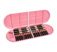 Linkidea Custodia per Batterie con Tester, Organizer Portatile per 12 Batterie AA, 12 Batterie AAA, Batterie Scaricate, Scatola di Conservazione a Strato Singolo (Rosa)
