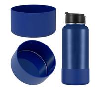 Linkidea - Custodia per borraccia compatibile con IRON °FLASK a bocca larga da 32oz/40oz, a bocca stretta da 32oz, protezione in silicone per il fondo della borraccia (Cobalto/confezione da 2)