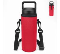 Linkidea Custodia per bottiglia d'acqua con gancio compatibile con Yeti Rambler Bottle da 510 ml, borraccia Hydro Flask a bocca larga da 510,3 g/567 g, in neoprene, per sport all'aria aperta, rosso