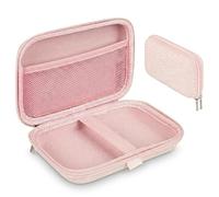 Linkidea Custodia per Console Portatile, Organizer da Viaggio Antiurto Compatibile con Mini Console da Gioco - Scomparto per Cavo di Ricarica, Auricolari, Batterie e Accessori (Rosa)