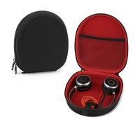 Linkidea Custodia per cuffie compatibile con Jabra Evolve 65, Plantronics, Mpow, custodia protettiva rigida da viaggio con cavo, caricabatterie (nero)