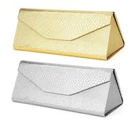 Linkidea Custodia per Occhiali da Sole con Montatura Grande, Borsa da Viaggio per Occhiali da Vista Compatibile con Rayban Aviator Titanium/Jackie Ohh II/Modelli di Varie Marche, Confezione da 2