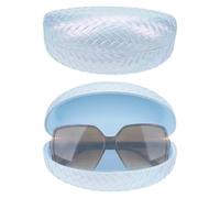 Linkidea Custodia per occhiali da sole, custodia per occhiali da sole con montatura, borsa da viaggio per occhiali da vista compatibile con Rayban Square/Aviator Reverse/William Titanium (Blu)