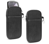 Linkidea custodia per occhiali da sole, set da 2, portaocchiali per montature grandi, borsa da viaggio, compatibile con QUAY Nightfall/High Key Twist, Ray-Ban Aviator Max, Caravan Reverse (Nera)