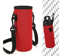 Linkidea Custodia protettiva per borraccia con gancio, compatibile con borraccia YETI Rambler da 18oz, borsa a tracolla in neoprene per sport all'aria aperta, rossa