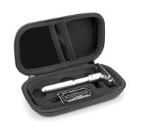 Linkidea Custodia rigida da viaggio per rasatura, resistente, per lame e accessori con manico corto/lungo, compatibile con rasoi Merkur, Vikings, WEISHI doppio bordo (nero)