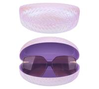 Linkidea Custodia rigida extra large per occhiali da sole, organizer portaocchiali oversize compatibile con Ray-Ban Square/Aviator Reverse/William Titanium (XL, Rosa)