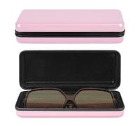 Linkidea Custodia rigida per occhiali da sole extra large, organizer portaocchiali in PVC rosa compatibile con occhiali da sole TOM FORD DAX quadrati Ray-Ban rettangolari/Aviator in titanio