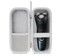 Linkidea Custodia rigida per rasoio elettrico, organizer da viaggio con tasca a rete, custodia protettiva portatile per rasoio, compatibile con Philips Norelco 2400, 3600 (argento)
