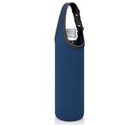 Linkidea Neoprene Bottled Water Sleeve Compatibile con Lifewtr 16,9/20 FL Oz, Smartwater 16,9/20 FL Oz Bottiglie monouso, Supporto Portatile per Borraccia con Tracolla per Esterni (Blu Navy)