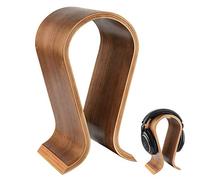 Linkidea Omega, supporto per cuffie, in legno, con finitura in noce