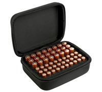 Linkidea Piccola custodia rigida per batterie, contenitore portatile e contenitore per il trasporto per 54 celle AA AAA, custodia compatta da viaggio (nero)