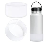 Linkidea Porta Bottiglia d'Acqua Compatibile con Hydro Flask Bocca Larga Coperchio Flessibile/Tappo in Cannuccia 32 oz/40 oz, Protezione del Tappo sul Fondo della Bottiglia in Silicone (Chiaro)