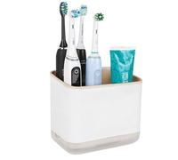 Linkidea Porta spazzolino elettrico per doccia, supporto per spazzolino da denti in plastica, organizer da tavolo a 3 scomparti per spazzolino elettrico, compatibile con Oral-B serie iO, Smart 1500,