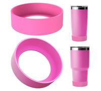 Linkidea Portaborraccia Compatibile con Bicchiere YETI Rambler da 20 oz/30 oz, Tazza da Viaggio da 20 oz/30 oz, Manicotto Fondo Bottiglia in Silicone (Confezione da 2) (Rosa)