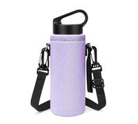 Linkidea Portaborraccia Tracolla Compatibile con Hydroflask Standard Mouth da 18 oz, CamelBak Carry cap da 20 oz, Borsa portaborraccia a Tracolla (Viola Chiaro)