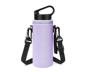 Linkidea Portaborraccia Tracolla Compatibile con Hydroflask Standard Mouth da 18 oz, CamelBak Carry cap da 20 oz, Borsa portaborraccia a Tracolla (Viola Chiaro)