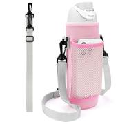 Linkidea Portabottiglie con 2 cinghie, compatibile con Owala FreeSip 680,4 g, borsa a tracolla con tasca in rete per telefono, rosa