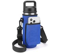 Linkidea Portabottiglie con cinghia compatibile con Yeti Rambler Bottle 510 g, Yonder Bottle 600 ml/20 oz, porta bottiglia d'acqua, tracolla con tasca per telefono (blu)