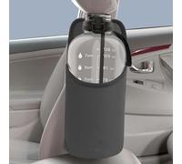 Linkidea Portabottiglie laterale extra large per seggiolino auto con tasca in rete compatibile con bottiglia d'acqua Yeti Rambler da 64 oz, Hydro Flask 64 oz, EYQ 64 oz/128 oz (Grigio)