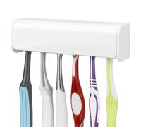 Linkidea Portaspazzolino da parete con coperchio per doccia, organizer per mobiletto camper, portaspazzolino autoadesivo in plastica a 6 scomparti (Tipo B)