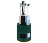Linkidea Portaspazzolino elettrico da appoggio, 4 scomparti, in plastica, compatibile con Oral-B serie iO, Philips Sonicare ProtectiveClean, Colgate ExtraClean (verde)