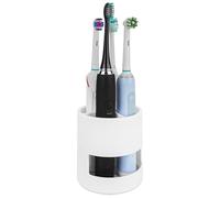 Linkidea Portaspazzolino elettrico da appoggio, 4 scomparti, in plastica, compatibile con Oral-B serie iO, Philips Sonicare ProtectiveClean, Colgate ExtraClean (bianco)