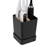 Linkidea Portaspazzolino elettrico per bagno, organizer per spazzole elettriche in plastica, 4 slot da appoggio, compatibile con Oral-B serie iO, Philips Sonicare ProtectiveClean (nero)