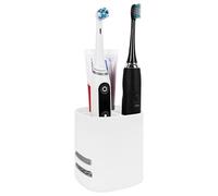Linkidea Portaspazzolino elettrico per il bagno,organizer in plastica per dentifricio,supporto da tavolo a 3 scomparti compatibile con Oral-B iO Series,Philips Sonicare ProtectiveClean(cornice bianca)