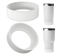 Linkidea Protezione in Silicone per Il Fondo della Borraccia Compatibile con Yeti Rambler Tumbler da 567 ml/900 ml,Travel Mug da 567 ml/900 ml,Cannuccia da 720 ml (Bianco/Confezione da 2)