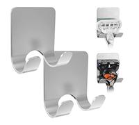 Linkidea Set da 2 portarasoi per doccia, gancio per rasoio in acciaio inox impermeabile autoadesivo, senza foratura, tenuta salda, compatibile con Gillette Venus & Fusion5 (Argento)