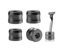Linkidea set da 4 supporti per rasoio, apertura da 18,5 mm, supporto per rasatura in alluminio per rasoi a cartuccia,organizer da piano compatibile con Gillette Fusion5,ProGlide,Harry's,Dorco (Grigio)