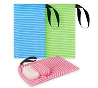 Linkidea Set di 3 sacchetti per sapone per sapone per sapone e sapone per il corpo, portasapone da bagno con coulisse, sacchetto in rete per sapone per il corpo, schiuma sfusa e sacchetti di sapone a