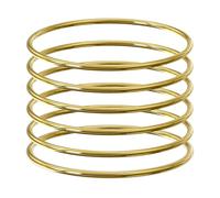 Linkidea Set di 6 braccialetti rigidi da donna, in acciaio inox, extra large, rotondi, dorati, accessori alla moda, 24 cm (XXL)