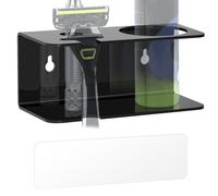 Linkidea Supporto da parete per rasoio, autoadesivo, per riporre rasoi e crema da barba in doccia, ideale per organizzare il bagno. Compatibile con la maggior parte dei rasoi (nero)