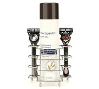 Linkidea Supporto da tavolo in acciaio inox per rasoio da doccia, porta rasoio con base antiscivolo, compatibile con Gillette Fusion ProGlide, Mach 3, Harry's 5 Blades (argento)