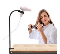 Linkidea Supporto per asciugacapelli a mani libere, supporto per tubo in acciaio inox, morsetto regolabile per asciugacapelli per tavolo da toelettatura cane e animale domestico (nero)