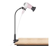 Linkidea Supporto per asciugacapelli, girevole a 360 gradi, supporto per asciugacapelli, mani libere, staffa a collo di cigno con morsetto per toelettatura di cani e gatti, casa e salone