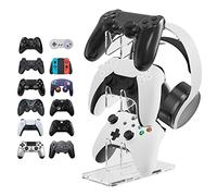 Linkidea Supporto per Controller Universale di Livello 3 e Accessori Supporto per Cuffie con Supporto in Struttura di Cristallo Accessori da Gioco Compatibile con Switch Xbox ONE X PS4 PS5 PC