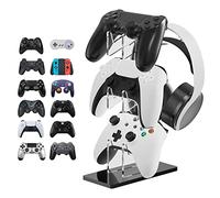 Linkidea Supporto per Cuffie Universale a 3 Livelli e Supporto per Controller Accessori da Gioco Compatibile con PS5 DualSense Edge, Xbox Elite/Core Wireless, Controller Switch Pro (Nero)