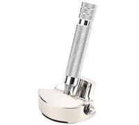 Linkidea Supporto per rasoio da uomo in acciaio inox, con cuscinetto antiscivolo, compatibile con Merkur, Parker, Vikings Blade, Rockwell Most of Manual Razor (colore nichel)