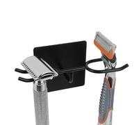 Linkidea Supporto per rasoio in acciaio inossidabile, supporto di sicurezza per rasoio da parete, compatibile con Gillette Fusion 5, Sensor 3, Labs Special NFL Series, Merkur 23C (nero)