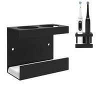 Linkidea Supporto per spazzolino elettrico da parete per bagno, organizer per spazzolino da parete autoadesivo compatibile con 7am2m (Nero)