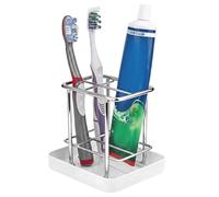 Linkidea Supporto per spazzolino elettrico per il bagno, con 4 scomparti per spazzolino e dentifricio, organizer da appoggio compatibile con Oral-B iO Series e Philips Sonicare (bianco)